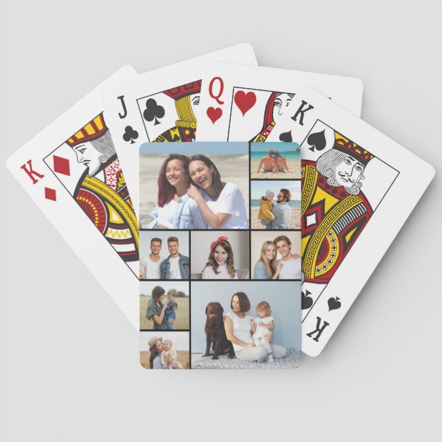 Create Your Own 9 Photo Collage Playing Cards (Back)