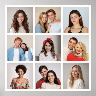 Create Your Own 9 Photo Collage Poster