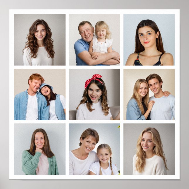 Create Your Own 9 Photo Collage Poster (Front)