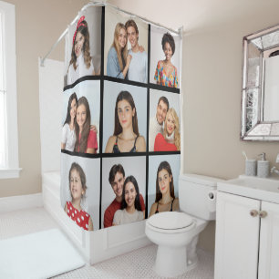 Create Your Own 9 Photo Collage Shower Curtain