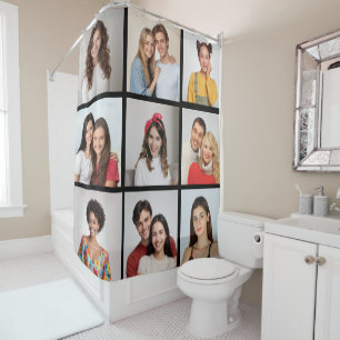 Create Your Own 9 Photo Collage Shower Curtain