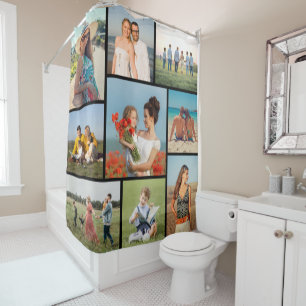Create Your Own 9 Photo Collage Shower Curtain