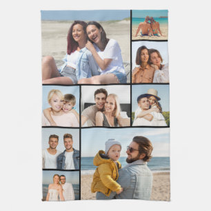 Create Your Own 9 Photo Collage Tea Towel
