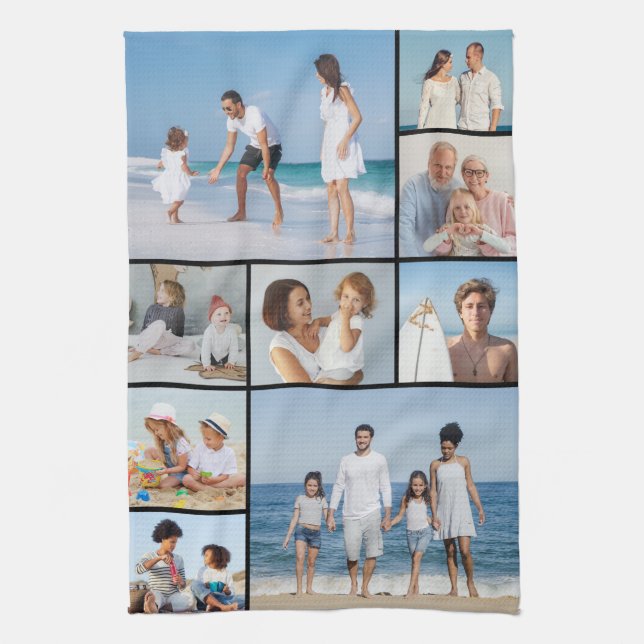 Create Your Own 9 Photo Collage Tea Towel (Vertical)
