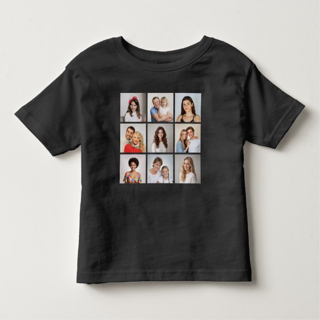 Create Your Own 9 Photo Collage Toddler T-Shirt (Front)
