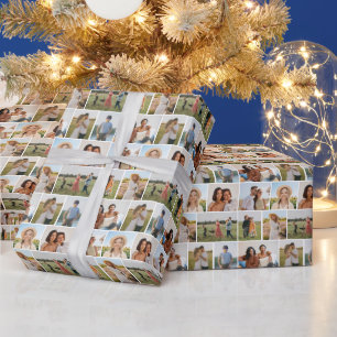 Create Your Own 9 Photo Collage Wrapping Paper