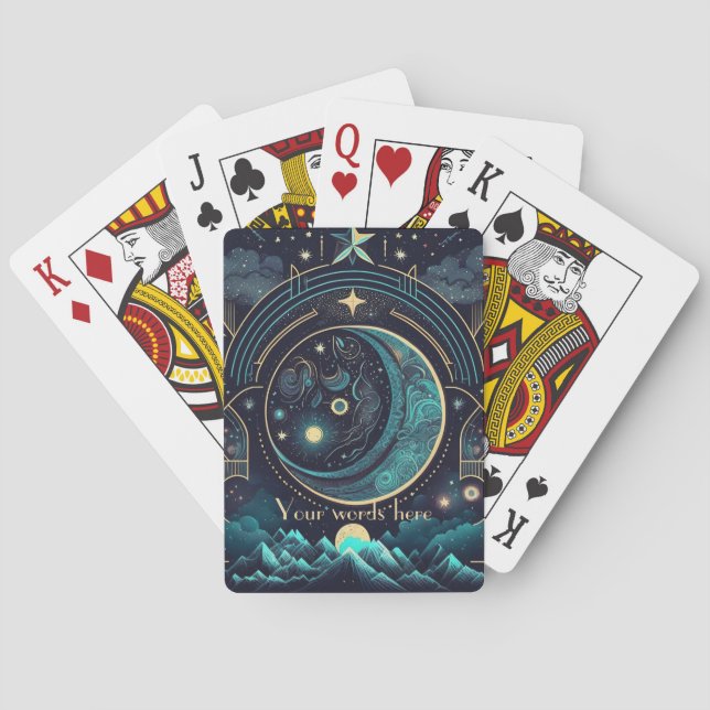 Create Your Own Abstract Celestial Moonscape Playing Cards (Back)