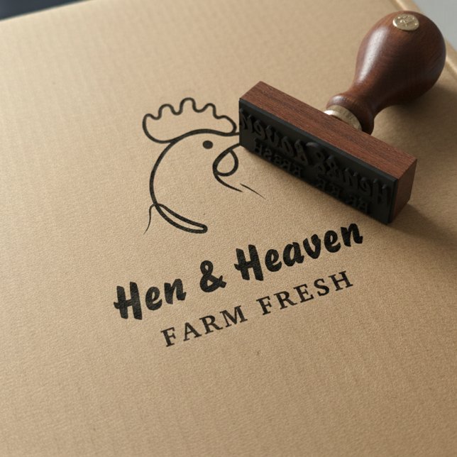 Create Your Own Abstract Chicken Farm Line Art Rubber Stamp (Creator Uploaded)