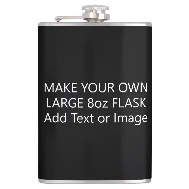 Create Your Own Add Text or Photo Large 8oz Hip Flask (Front)