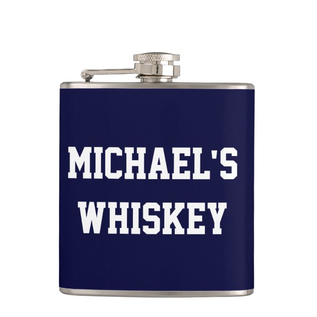 Create Your Own Add Your Name Whiskey Hip Flask (Front)