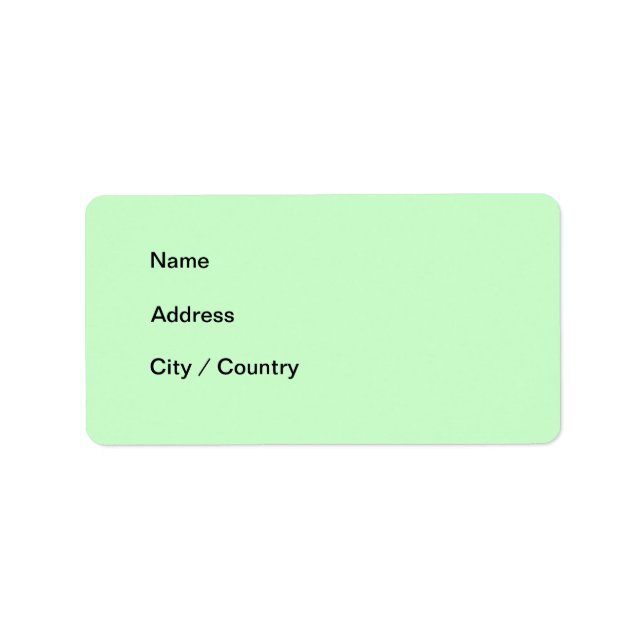 Create Your Own Address Label Green (Front)