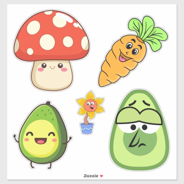 Create your own Adorable Kawaii Funny Mushroom (Sheet)