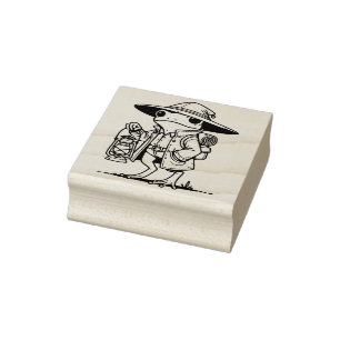 Create Your Own Adventuring Frog Wizard Rubber Stamp