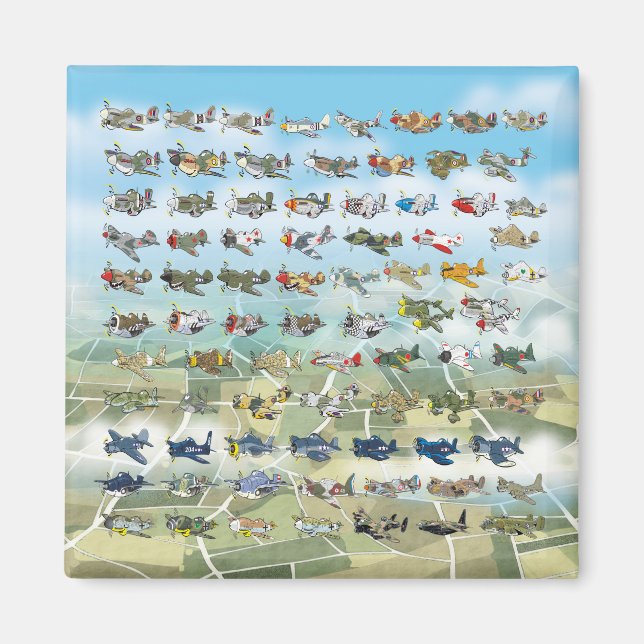 create your own aeroplane caricature magnet (Front)