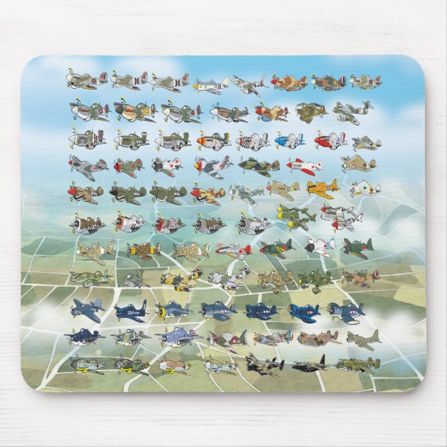 create your own aeroplane caricature mouse pad (Front)