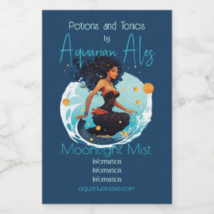 Create Your Own African American Queen Aquarius Wine Label