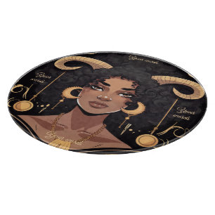 Create Your Own African American Queen Aries Cutting Board