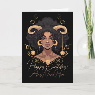 Create Your Own African American Queen Aries Holiday Card