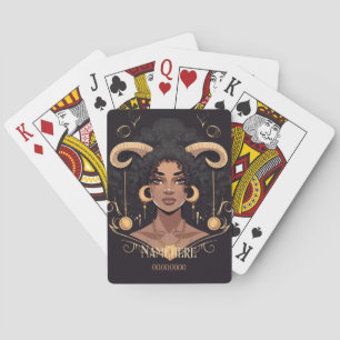 Create Your Own African American Queen Aries Playing Cards