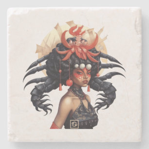 Create Your Own African American Queen Cancer Stone Coaster