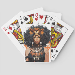 Create Your Own African American Queen Leo Playing Cards