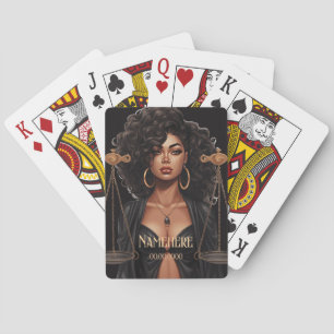 Create Your Own African American Queen Libra Playing Cards