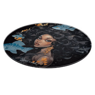 Create Your Own African American Queen Pisces Cutting Board