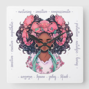 Create Your Own African American Woman Cancer Square Wall Clock