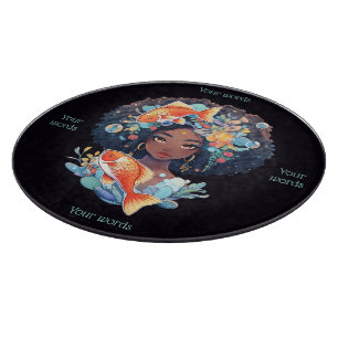 Create Your Own African American Woman Pisces Cutting Board