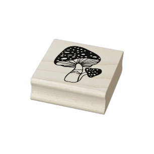 Create Your Own Agaric Mushrooms Toadstool Duo Rubber Stamp