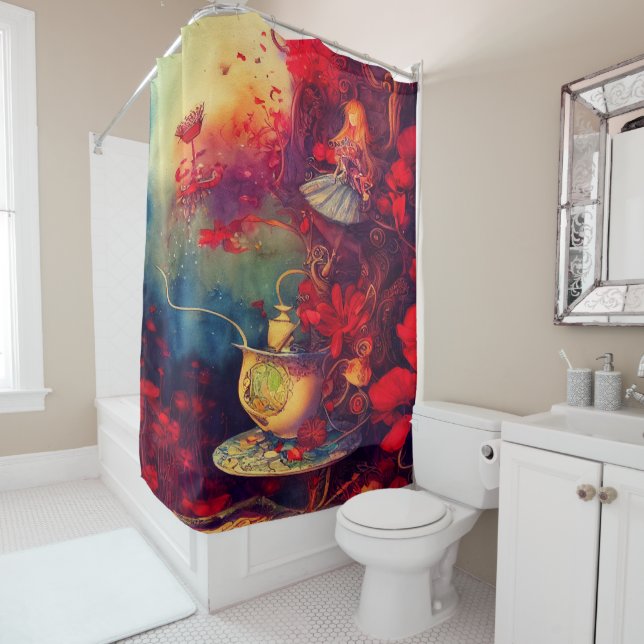 Create Your Own Alice in Magical Wonderland Design Shower Curtain (In Situ)