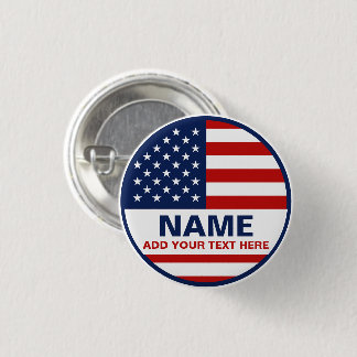 Create Your Own American Flag Election   3 Cm Round Badge