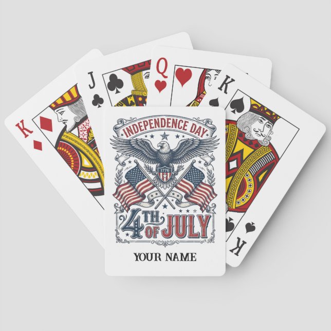 Create Your Own American Independence Day Sketched Playing Cards (Back)