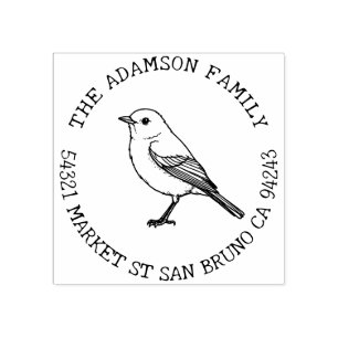Create Your Own American Robin Name Return Address Rubber Stamp