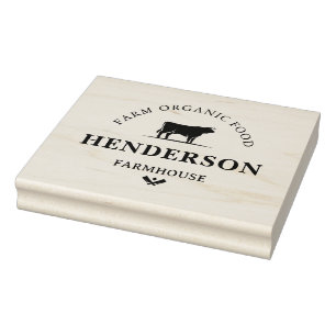 Create Your Own Animal Farmhouse Retro Logo Rubber Stamp