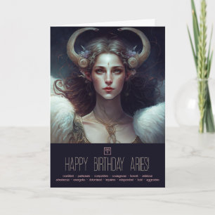 Create Your Own Aries Sun Sign Zodiac Goddess Holiday Card