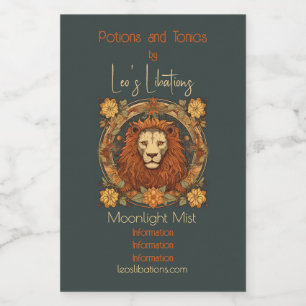 Create Your Own Art Nouveau Leo Zodiac Wine Label