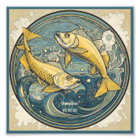 Create Your Own Art Nouveau Pisces Zodiac