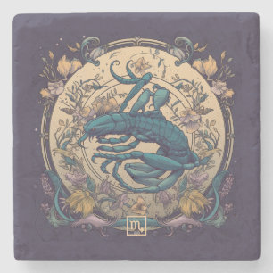 Create Your Own Art Nouveau Scorpio Stone Coaster