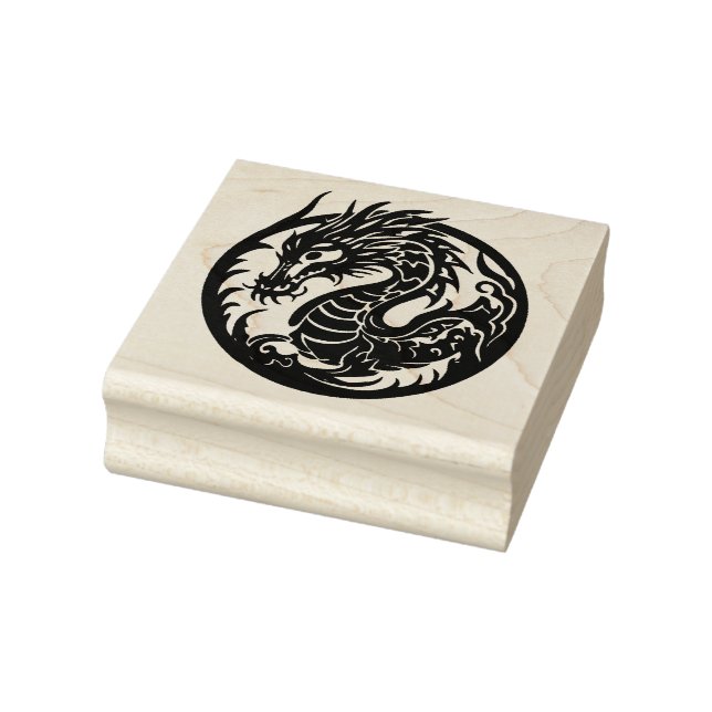 Create Your Own Asian Dragon Emblem Rubber Stamp (Stamp)