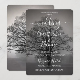 Create Your Own B&W Tree Silhouette Invitation
