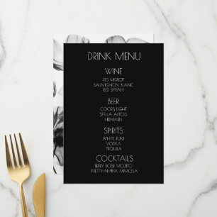 Create Your Own - B&W X-Ray Wildflowers Drink Menu