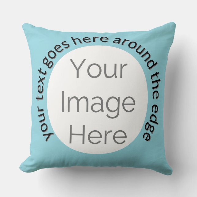 Create Your Own Baby Blue  – Custom photo and text Cushion (Front)