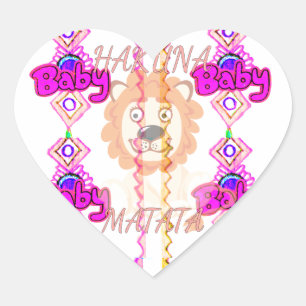 Create Your Own Baby Fun Lion Cub Text Design Heart Sticker