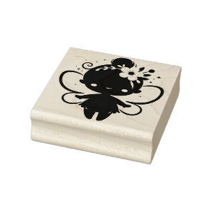 Create Your Own Baby Girl Floral Butterfly Fairy Rubber Stamp