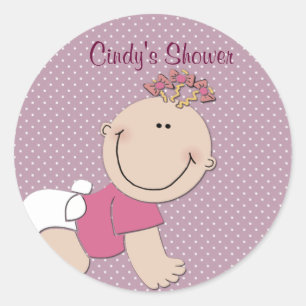 Create your own baby shower classic round sticker