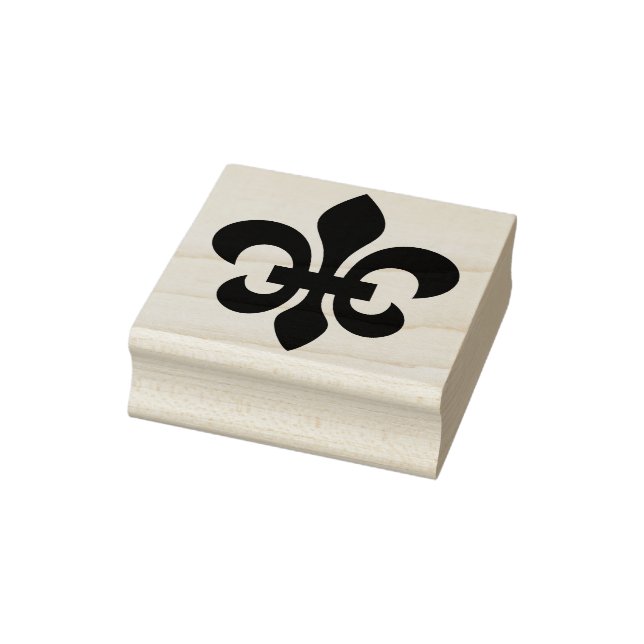 Create Your Own Banded Fleur De Lis Rubber Stamp (Stamp)