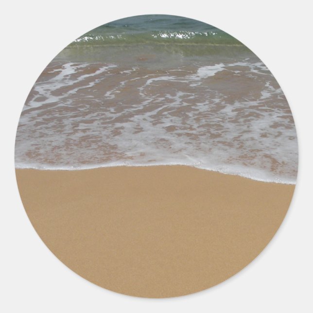 Create your own beach theme classic round sticker (Front)