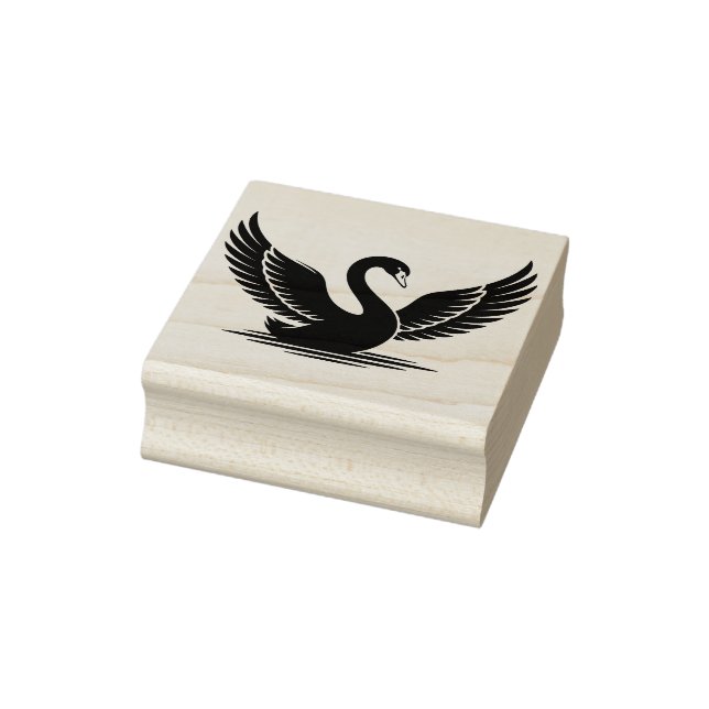 Create Your Own Beautiful Black Swan Pond Rubber Stamp (Stamp)