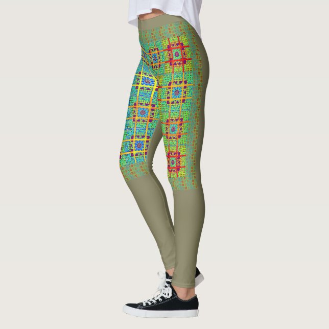 Create your own Beautiful chequered Cloth floral Leggings (Left)